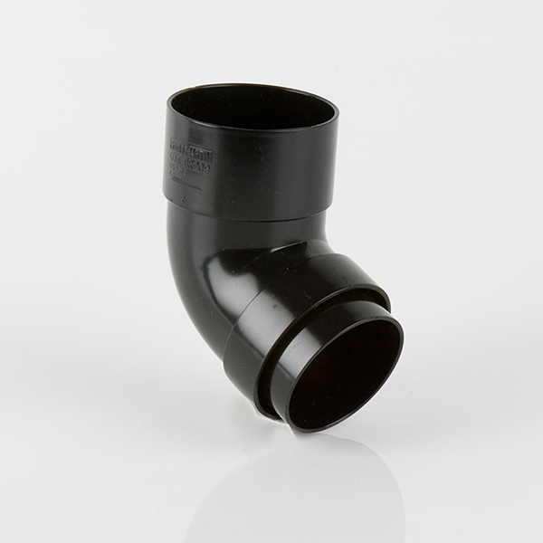 112.5 Deg  Top & Bottom Offset Downpipe Bend Black