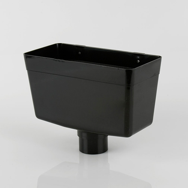 68mm Round Downpipe Rainwater Head Black