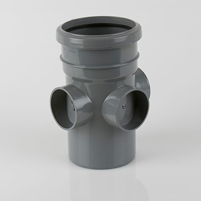 Single Socket Triple Boss Pipe Grey