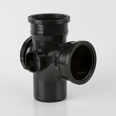 92.5 Deg Double Socket Access Branch Black
