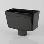 65mm Square Downpipe Rainwater Head Black