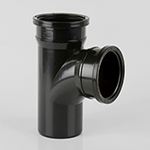 92.5 Deg Double Socket Branch Without Bosses Black