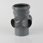 Single Socket Triple Boss Pipe Grey
