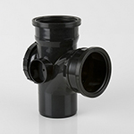 92.5 Deg Double Socket Access Branch Black