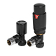 Thermostatic Radiator Valve Pack (pair) Angled - Black
