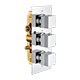 Bedgebury Square Double Outlet - Three Controls - Concealed Thermostatic Valve - Chrome