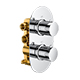 Bewl Double Outlet - Two Controls - Concealed Thermostatic Valve - Chrome