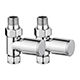 Round Radiator Valve Pack (pair) Straight  - Chrome