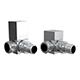 Square Radiator Valve Pack (pair) Corner - Chrome