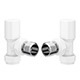 Round Radiator Valve Pack (pair) Angled - White