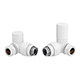 Round Radiator Valve Pack (pair) Corner - White