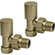 Round Radiator Valve Pack (pair) Angled - Brushed Brass
