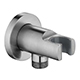 Levo Wall Outlet Elbow with Handset Holder - Brushed Nickel