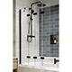 Kudos Inspire 4 Panel Compact Bath Screen - Left Hand - Matt Black