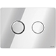 Accento Round Pneumatic Flush Plate - Chrome
