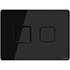 Accento Square Pneumatic Flush Plate - Black