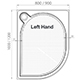 Ascent Premier 30mm Quadrant Tray - 1000 x 800mm - LH