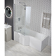 Aswan 1700 x 700mm Shower Bath, Screen & Panels - LH