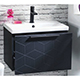 Geo 60 Wall-Hung Unit & Kansas Basin - Matt Black