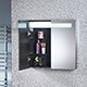 Gemini 60 2-Door Mirror Cabinet - Black Oak