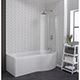 Giza 1700 x 700mm Shower Bath, Screen & Panels - RH