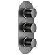 Tuscany Triple Thermostatic Shower Valve - Gunmetal
