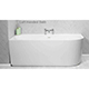 Eton Freestanding Offset Left Hand Corner Bath - 1590 x 850mm