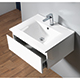 Urban 500mm Wall-Hung Base Unit & Basin - Gloss White