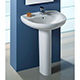 Roca Laura 560mm 1 Tap Hole Basin & Pedestal
